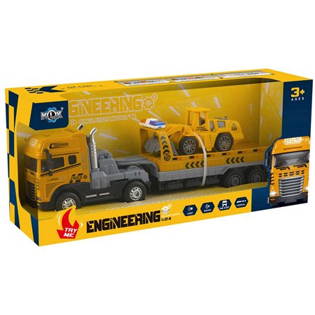 Die-cast truck w/hanger, bulldozer light & sound