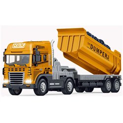 Die-cast truck w/dumper, friction, light & sound