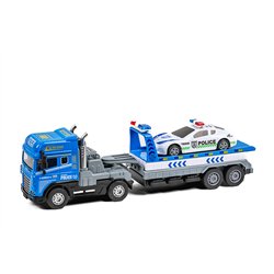 Die-cast truck w/hanger, police car, light & sound