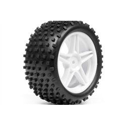 1:10 BUGGY WHITE REAR WHEEL & TYRE ASSEMBLY