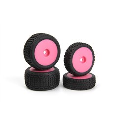 Sidebar Buggy Wheel/Tyre Set (Pink/Front/Rear)