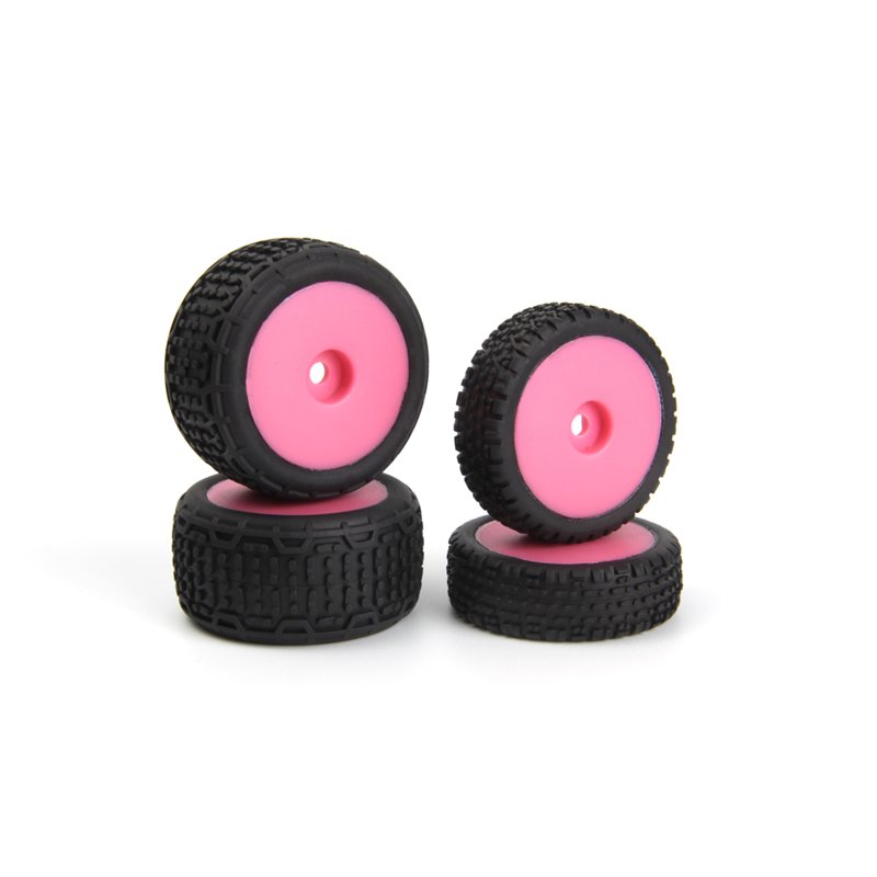 Sidebar Buggy Wheel/Tyre Set (Pink/Front/Rear)