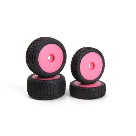 Sidebar Buggy Wheel/Tyre Set (Pink/Front/Rear)