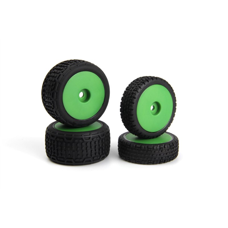 Sidebar Buggy Wheel/Tyre Set (Green/Front/Rear)
