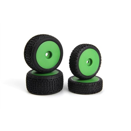 Sidebar Buggy Wheel/Tyre Set (Green/Front/Rear)