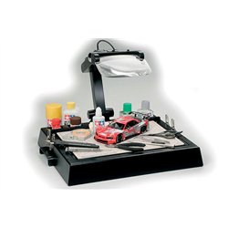 WORK STAND WITH MAGNIFYING GLASS