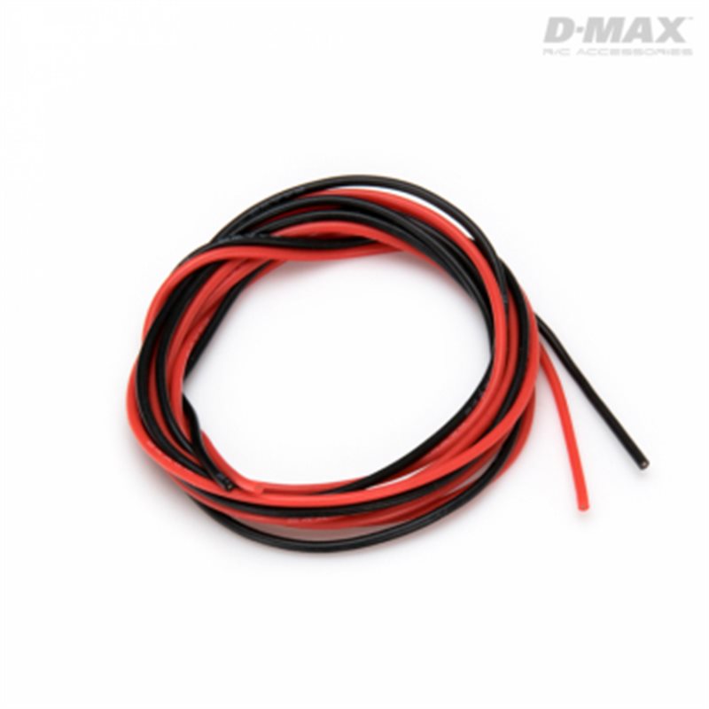 Kabel Röd &amp, Svart 24AWG D0.5/1.6mm x 1m
