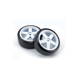 Pre-Glued Drift Tyres FZ02 5-Spoke White 1:10 Fazer 2.0 (2) 