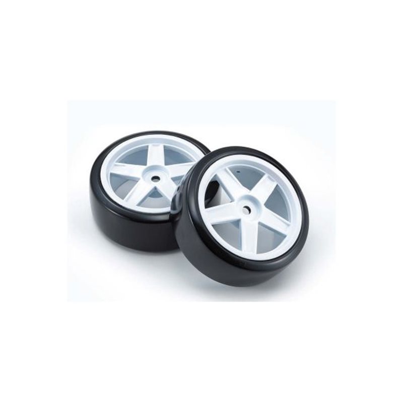 Pre-Glued Drift Tyres FZ02 5-Spoke White 1:10 Fazer 2.0 (2) 