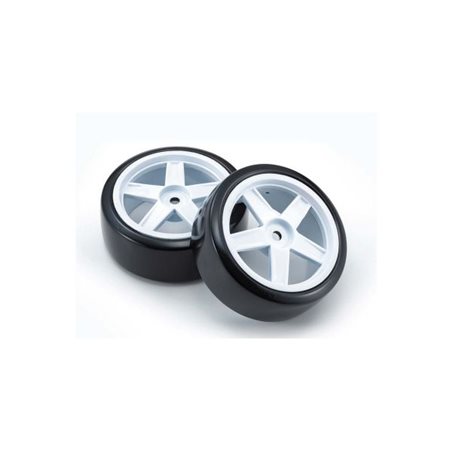 Pre-Glued Drift Tyres FZ02 5-Spoke White 1:10 Fazer 2.0 (2) 
