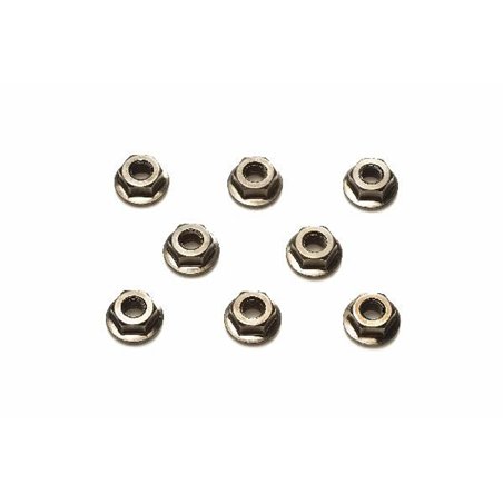 4mm Serrated Whl Nut Bla*8