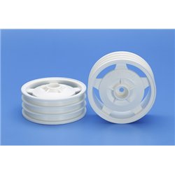 2WD Buggy Front Star-Dish Wheels (Hex Hub, White)