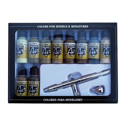 Model Air camouflage color set 10x17ml + airbrush