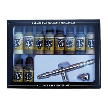 Model Air camouflage color set 10x17ml + airbrush