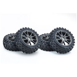 Inferno Neo 3.0 Glued on gun metal rim Tyres (4) (Unpackaged)