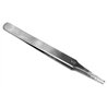 Flat rounded stainless steel tweezers (120mm)
