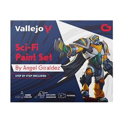 Sci-Fi paint set, 12 ass. game colors + figure