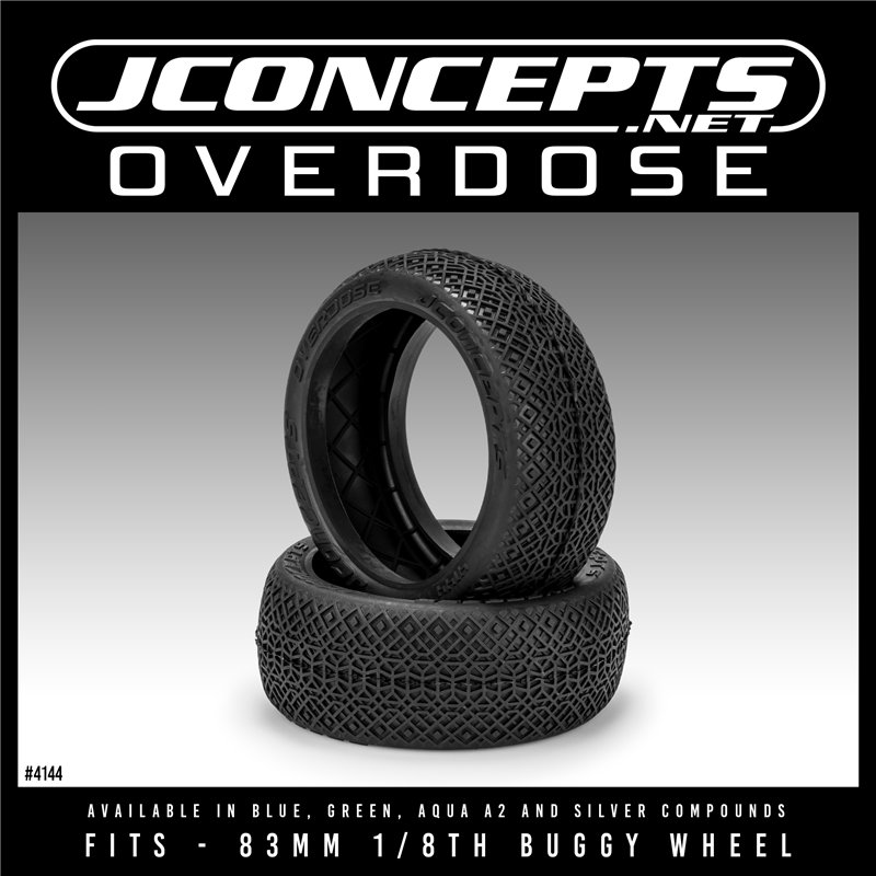 Overdose - Aqua A2 compound (Fits - 83mm 1/8th buggy wheel)