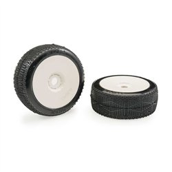 Matrix Nova Clay Super Soft 1:8 Buggy Pre-glued White Wheels (2)