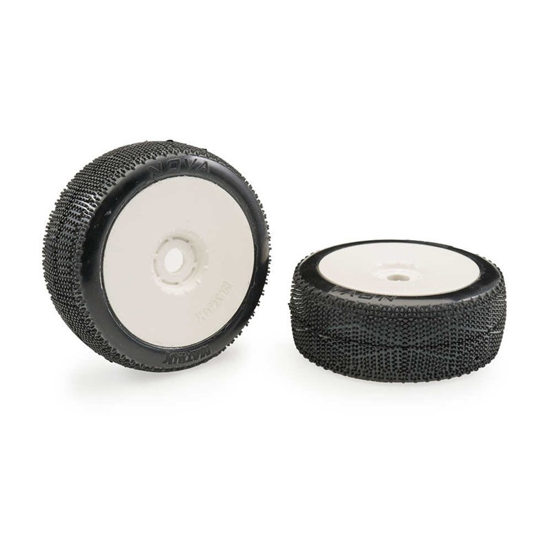 Matrix Nova Clay Super Soft 1:8 Buggy Pre-glued White Wheels (2)