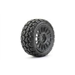 Jetko EX Tomahawk 1:8 Rallye Belted Tyre Black Wheels 17mm Hex (2)