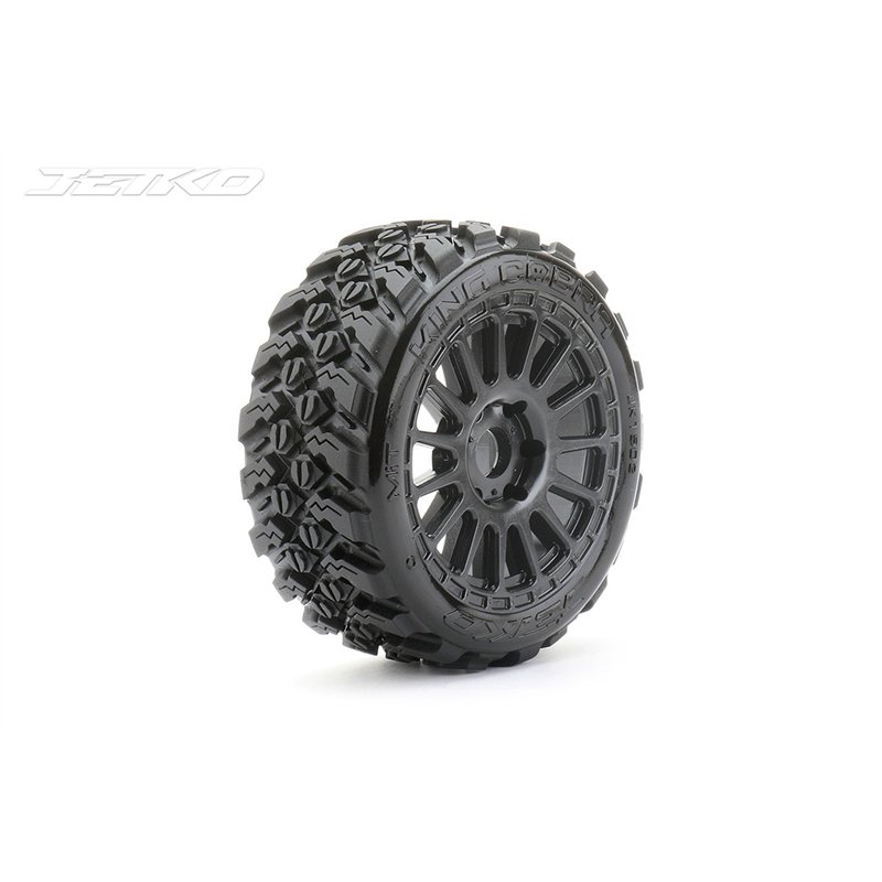 Jetko EX King Cobra 1:8 Rallye Belted Tyre Black Wheels 17mm Hex (2)