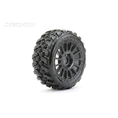 Jetko EX King Cobra 1:8 Rallye Belted Tyre Black Wheels 17mm Hex (2)