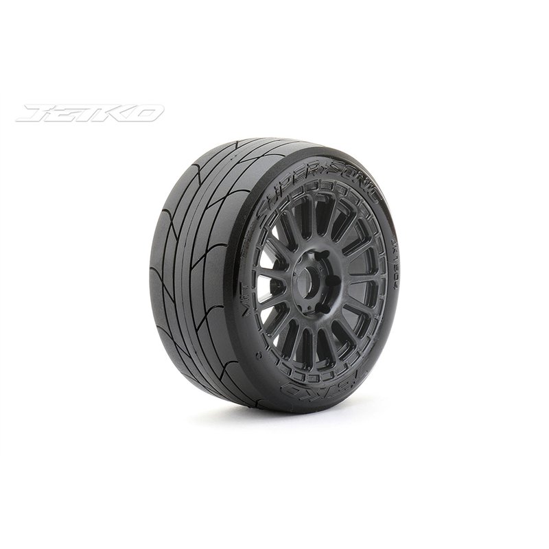 Jetko EX Super Sonic 1:8 Slicks Belted Tyre Black Wheels 17mm Hex (2)