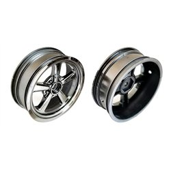 Drag Front Wheels, 2.2 in, 12 mm Hex, black chrome