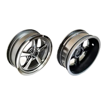 Drag Front Wheels, 2.2 in, 12 mm Hex, black chrome