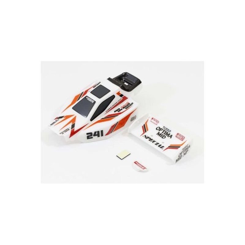 Pre-painted Mini-Z Buggy Turbo Optima Mid SP Body Set - White