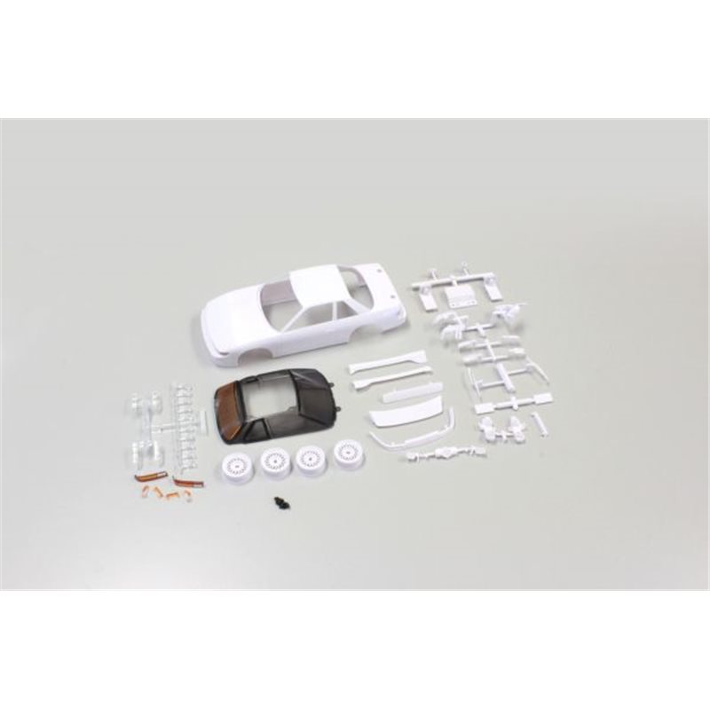 Bodyshell Nissan Silvia S13 Mini-Z + 4WD Rims (White Body)