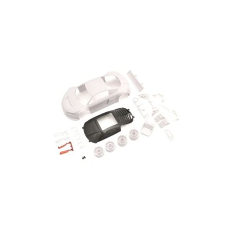 Bodyshell Audi R8 LMS Night-R Mini-Z + 2WD Rims (White Body)