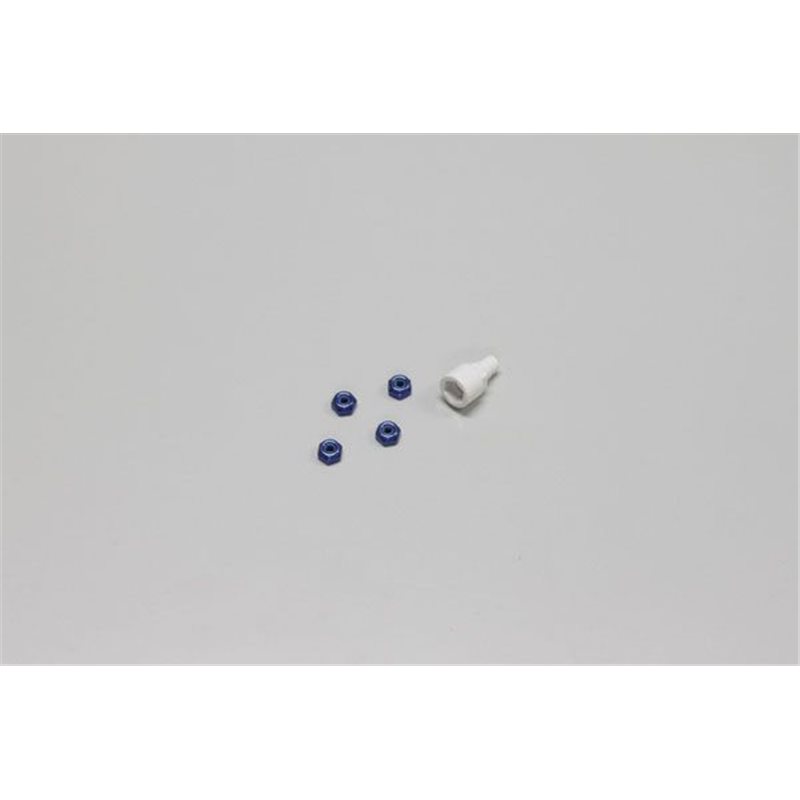 Nyloc Alu Wheel Nut Kyosho Mini-Z (4) Blue
