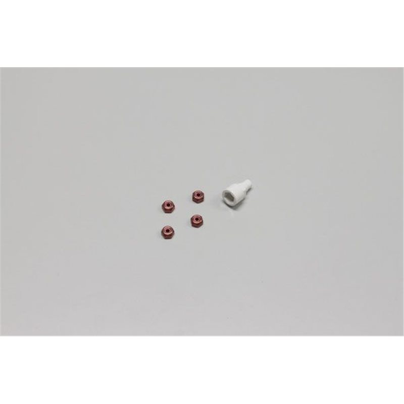 Nyloc Alu Wheel Nut Kyosho Mini-Z (4) Red