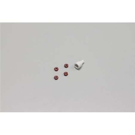 Nyloc Alu Wheel Nut Kyosho Mini-Z (4) Red
