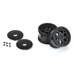 1/10 Showtime Rear 2.2 12mm Sprint Car Wheels (2) Black