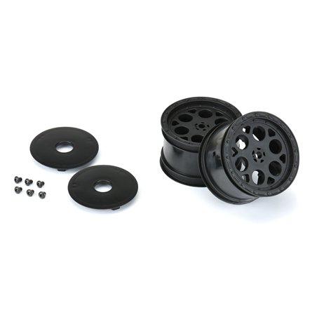 1/10 Showtime Rear 2.2 12mm Sprint Car Wheels (2) Black