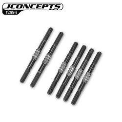 JConcepts - TLR 22X 3.5mm Fin Titanium turnbuckle, 6pc. - Stealth Black