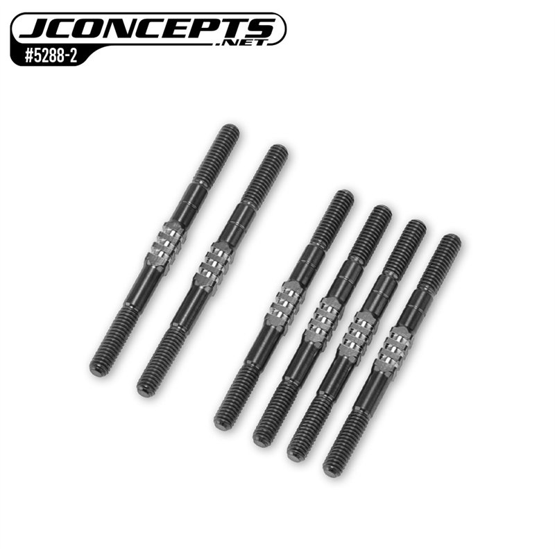 JConcepts - TLR 22X 3.5mm Fin Titanium turnbuckle, 6pc. - Stealth Black