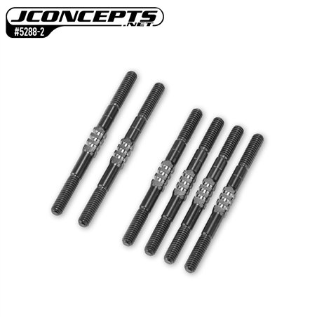 JConcepts - TLR 22X 3.5mm Fin Titanium turnbuckle, 6pc. - Stealth Black