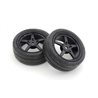 Pre-Glued Tyres FZ02 5-Spoke Black 1:10 Fazer 2.0 (2) Medium