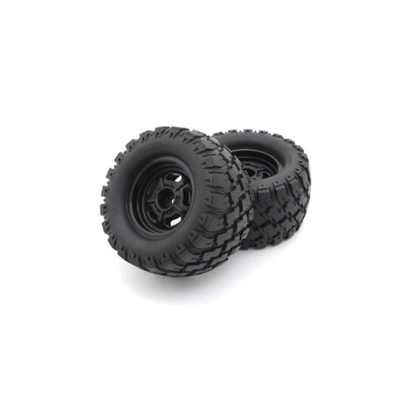 Pre-Glued Tyres on black wheels Kyosho Mad Wagon VE (2)