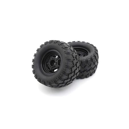 Pre-Glued Tyres on black wheels Kyosho Mad Wagon VE (2)