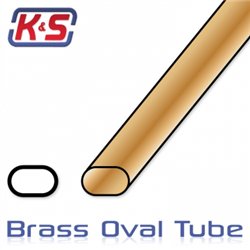 Brass Oval tube 6.5 x 8.9 x 305 mm (2)