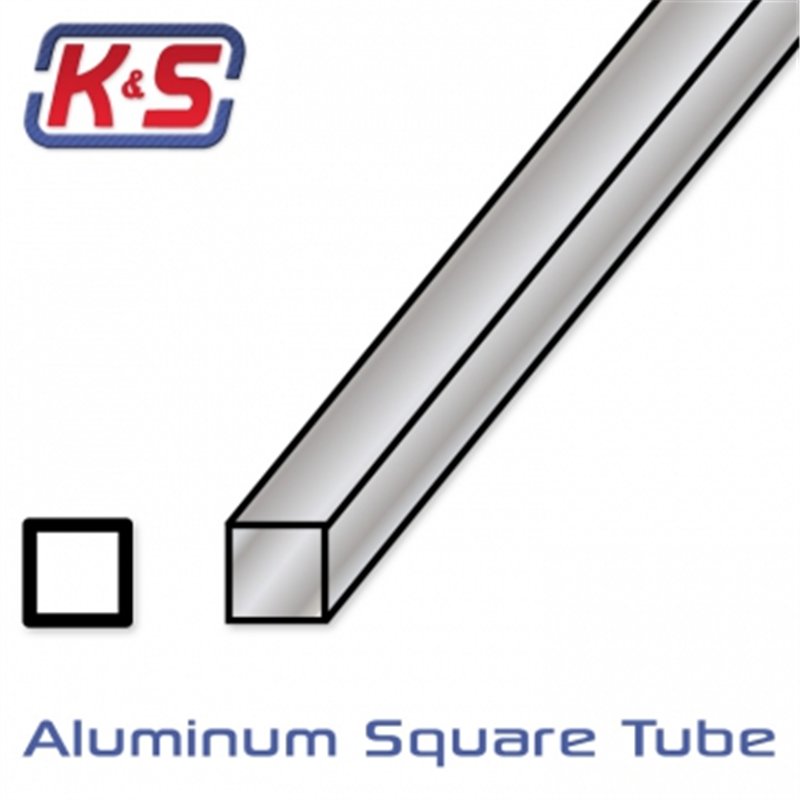 Square Aluminium Tube 4.8x305mm (3/16'') (.014'') (1)