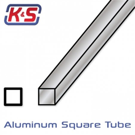 Square Aluminium Tube 4.8x305mm (3/16'') (.014'') (1)