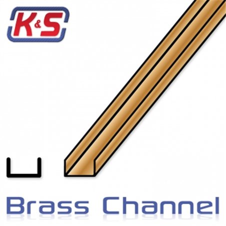 Brass U-channel 3.17x305mm (1/8") (1)