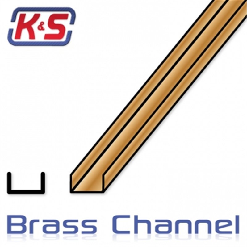 Brass U-Channel 6.35x305mm (1/4") (1)