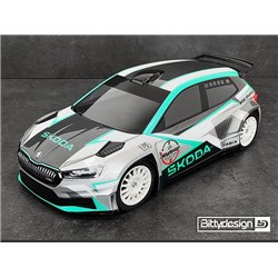 SKODA Fabia RS Rally2 Kaross 1/10 Rally 190mm Hard 1,2mm (Omålad)